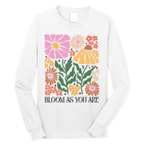 Boho Summer Flower Botanical Nature Lover Floral Wildflower Long Sleeve Shirt