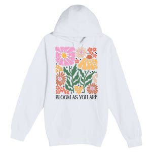 Boho Summer Flower Botanical Nature Lover Floral Wildflower Premium Pullover Hoodie