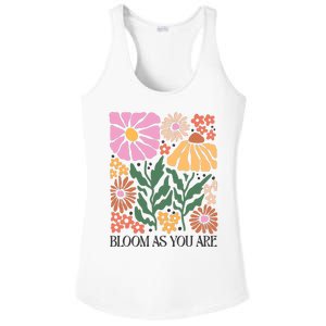 Boho Summer Flower Botanical Nature Lover Floral Wildflower Ladies PosiCharge Competitor Racerback Tank