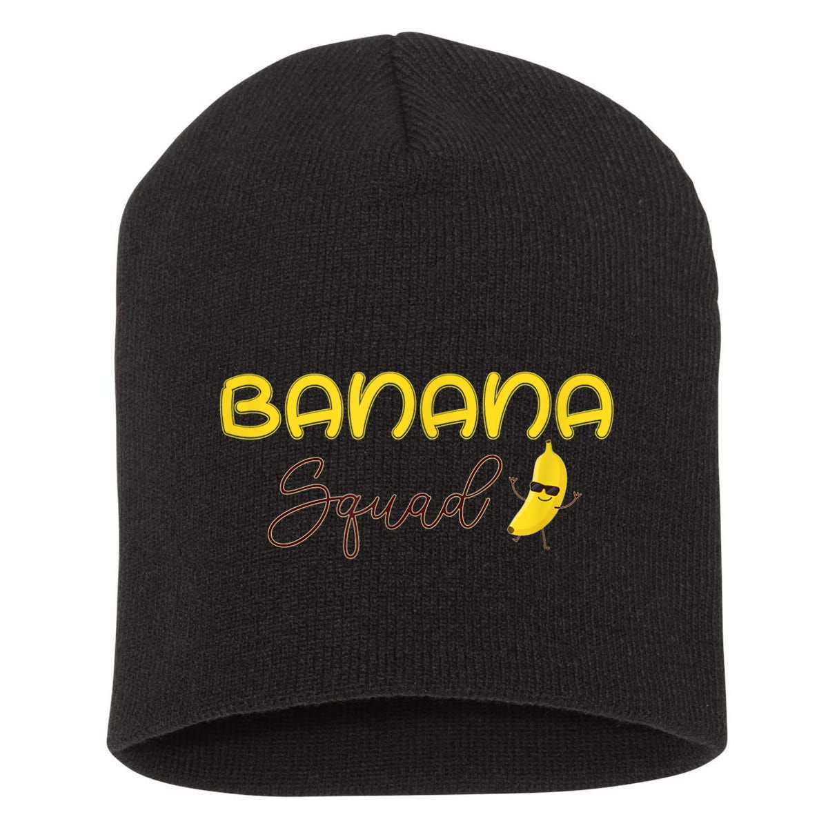 Banana Squad Funny Banana Outfit Fruit Lover Gift Short Acrylic Beanie