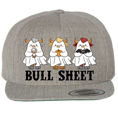 Bull Sheet Ghost Cow Halloween Funny This Is Bull Sheet Wool Snapback Cap