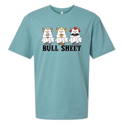 Bull Sheet Ghost Cow Halloween Funny This Is Bull Sheet Sueded Cloud Jersey T-Shirt