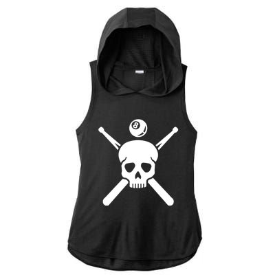 Billiards Skull Gift Ladies PosiCharge Tri-Blend Wicking Draft Hoodie Tank