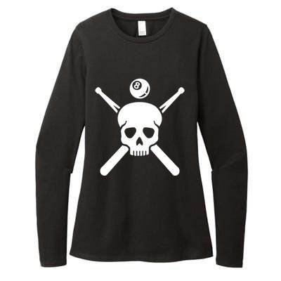 Billiards Skull Gift Womens CVC Long Sleeve Shirt