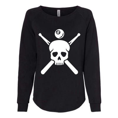 Billiards Skull Gift Womens California Wash Sweatshirt