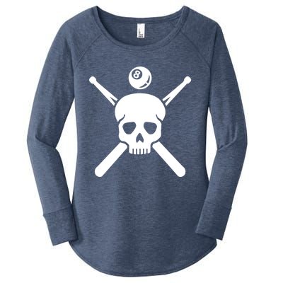 Billiards Skull Gift Women's Perfect Tri Tunic Long Sleeve Shirt