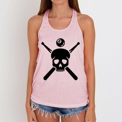 Billiards Skull Gift Women's Knotted Racerback Tank