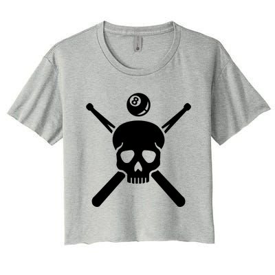 Billiards Skull Gift Women's Crop Top Tee