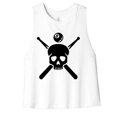 Billiards Skull Gift Women's Racerback Cropped Tank