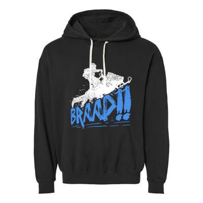 Braap Snowmobiling Gift Cool Snowmobile Driver Gift Garment-Dyed Fleece Hoodie