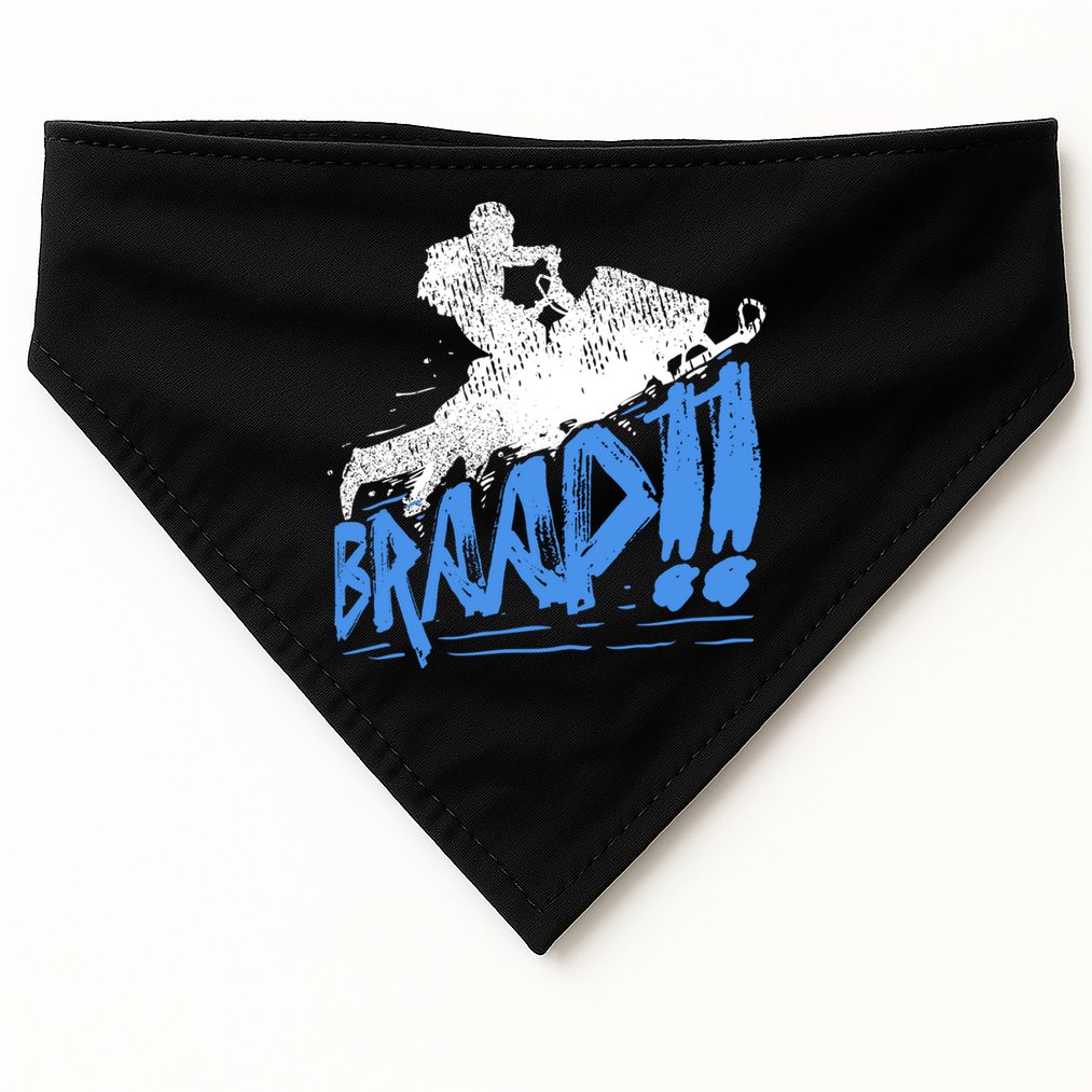 Braap Snowmobiling Gift Cool Snowmobile Driver Gift USA-Made Doggie Bandana