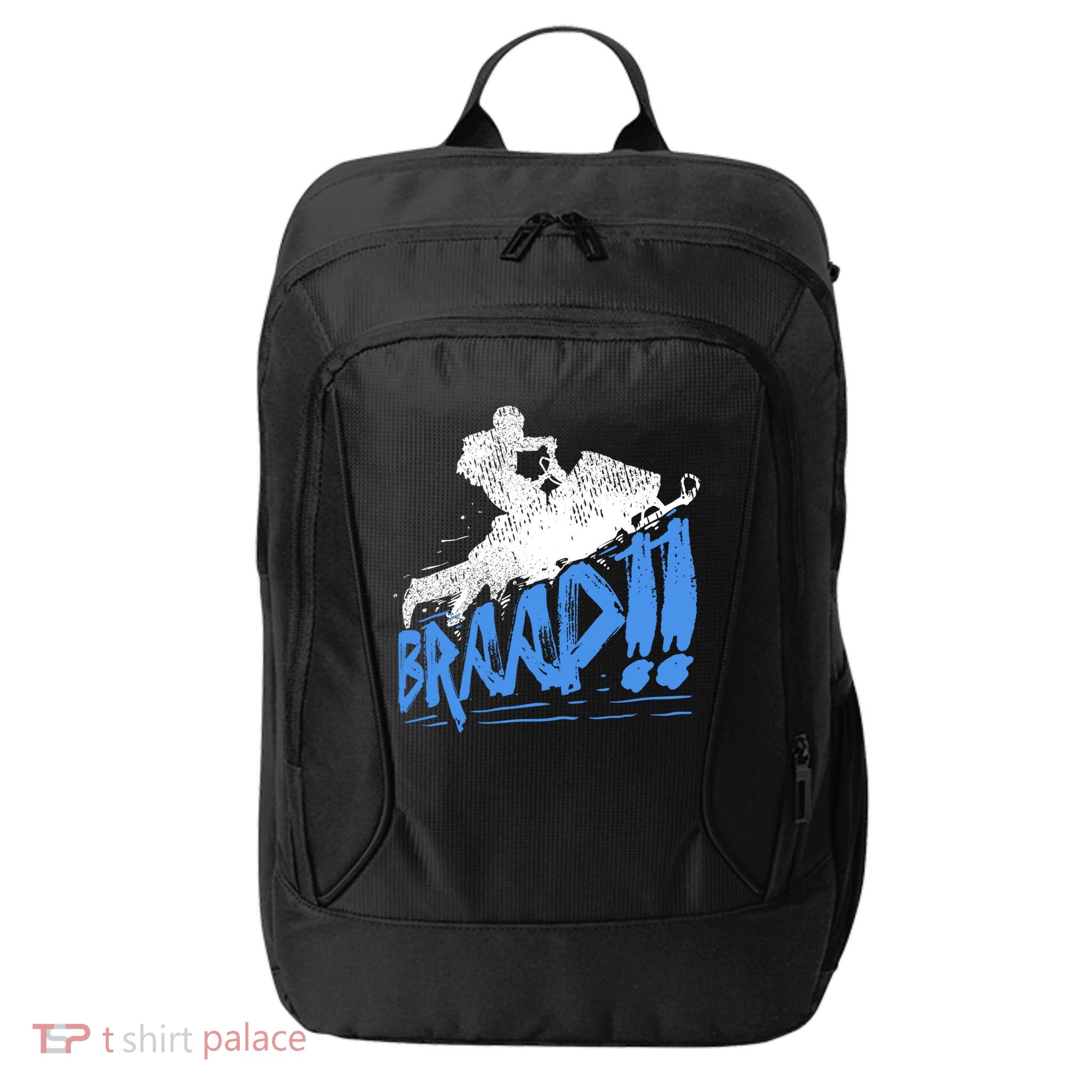 Braap Snowmobiling Gift Cool Snowmobile Driver Gift City Backpack