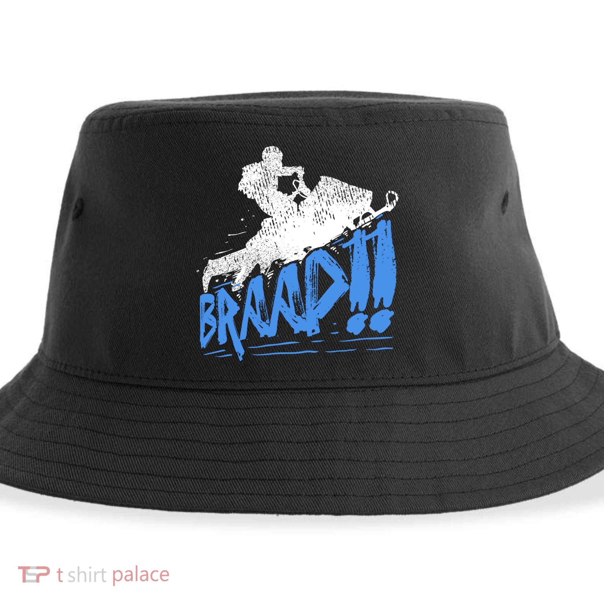 Braap Snowmobiling Gift Cool Snowmobile Driver Gift Sustainable Bucket Hat