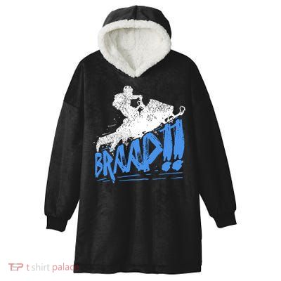 Braap Snowmobiling Gift Cool Snowmobile Driver Gift Hooded Wearable Blanket