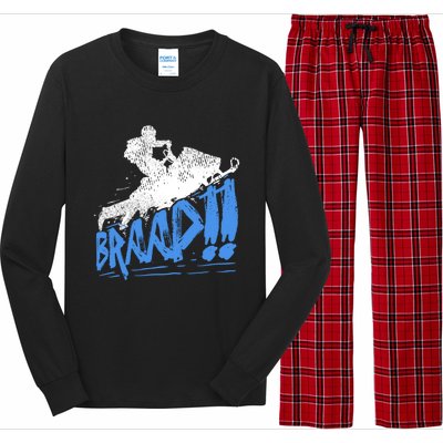 Braap Snowmobiling Gift Cool Snowmobile Driver Gift Long Sleeve Pajama Set