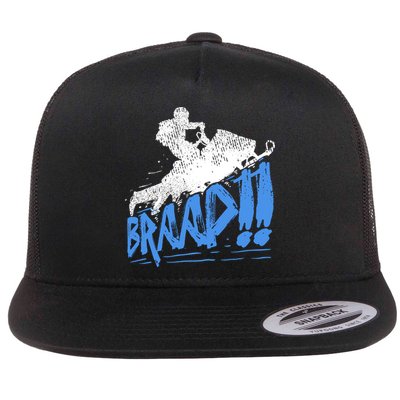 Braap Snowmobiling Gift Cool Snowmobile Driver Gift Flat Bill Trucker Hat
