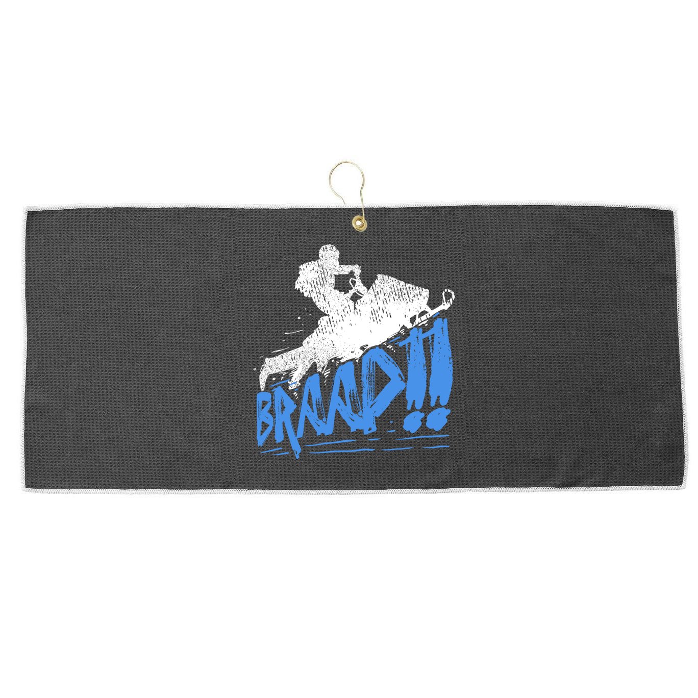 Braap Snowmobiling Gift Cool Snowmobile Driver Gift Large Microfiber Waffle Golf Towel