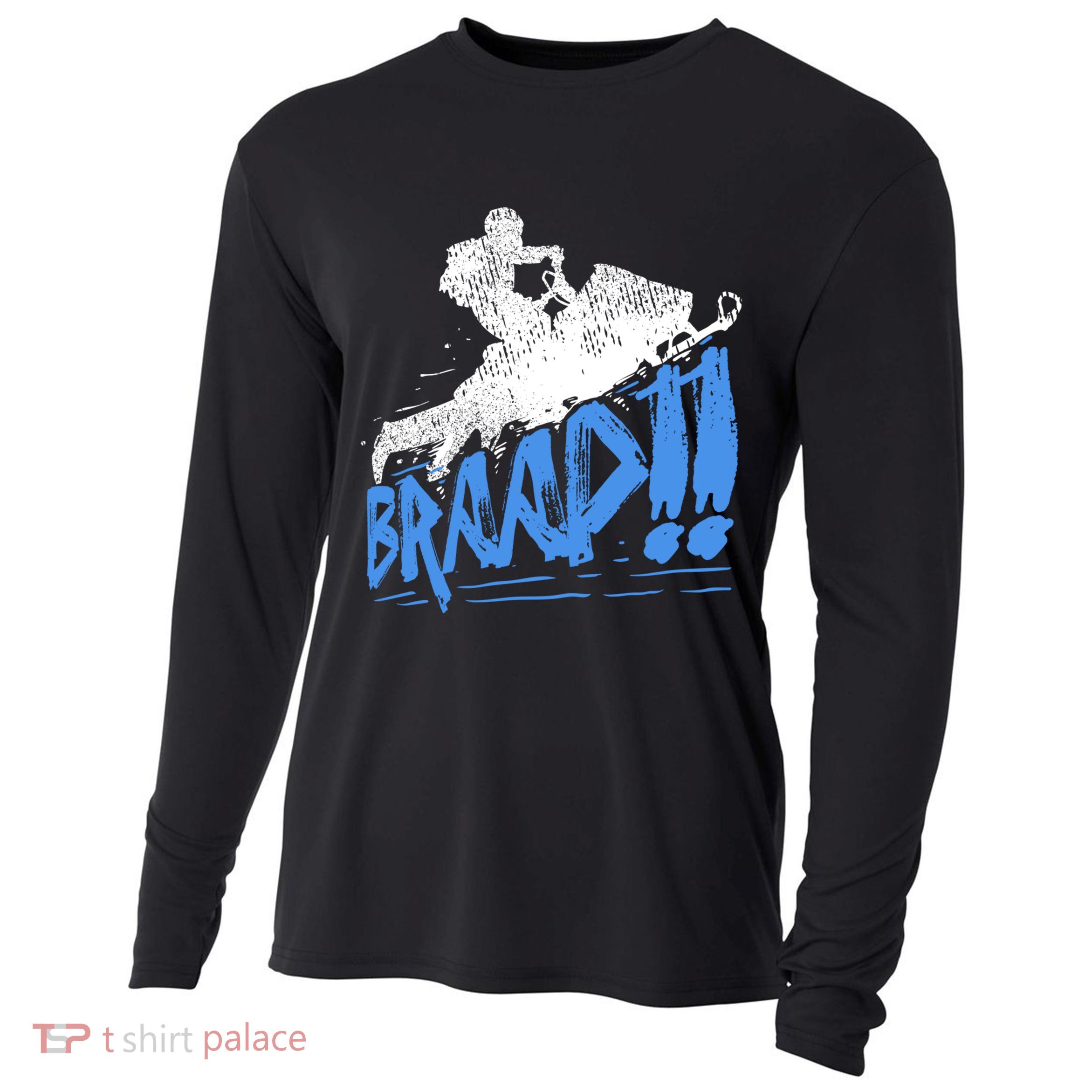 Braap Snowmobiling Gift Cool Snowmobile Driver Gift Cooling Performance Long Sleeve Crew