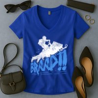 Braap Snowmobiling Gift Cool Snowmobile Driver Gift Women's V-Neck T-Shirt