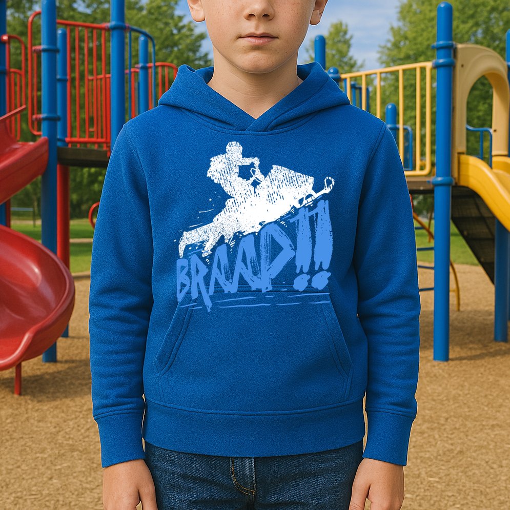 Braap Snowmobiling Gift Cool Snowmobile Driver Gift Kids Hoodie