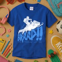 Braap Snowmobiling Gift Cool Snowmobile Driver Gift Kids T-Shirt