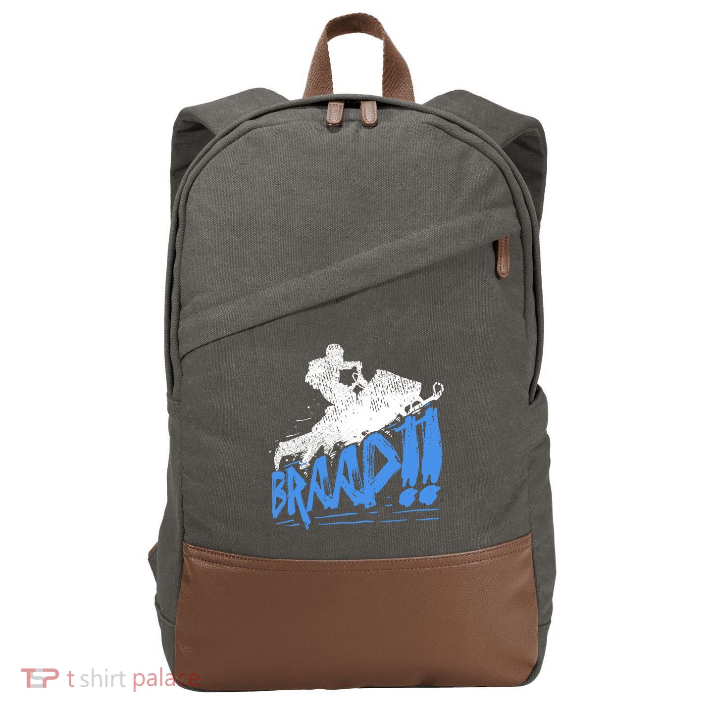 Braap Snowmobiling Gift Cool Snowmobile Driver Gift Cotton Canvas Backpack