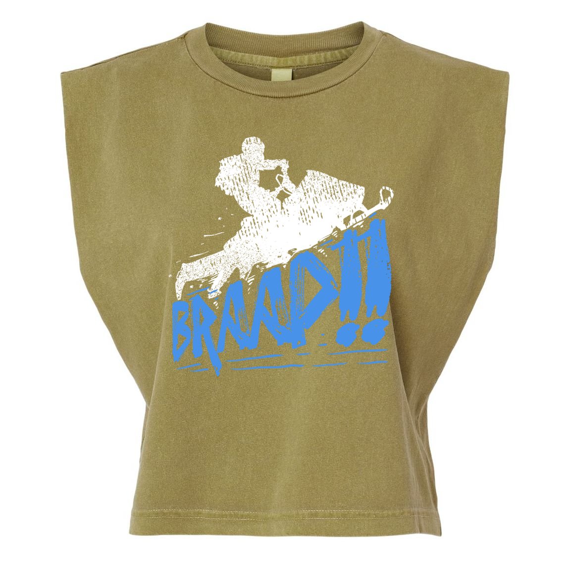 Braap Snowmobiling Gift Cool Snowmobile Driver Gift Garment-Dyed Women's Muscle Tee