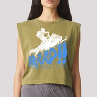 Braap Snowmobiling Gift Cool Snowmobile Driver Gift Garment-Dyed Women's Muscle Tee