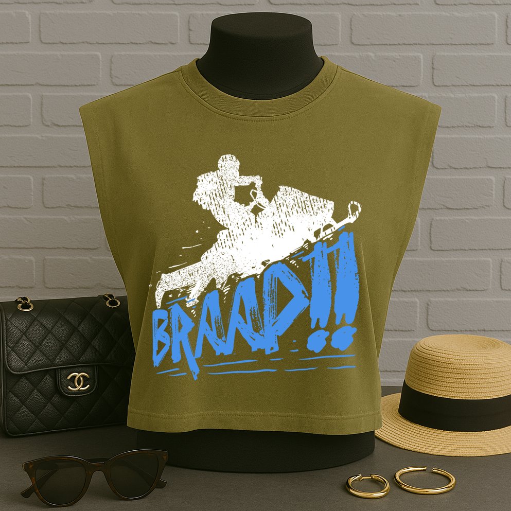 Braap Snowmobiling Gift Cool Snowmobile Driver Gift Garment-Dyed Women's Muscle Tee