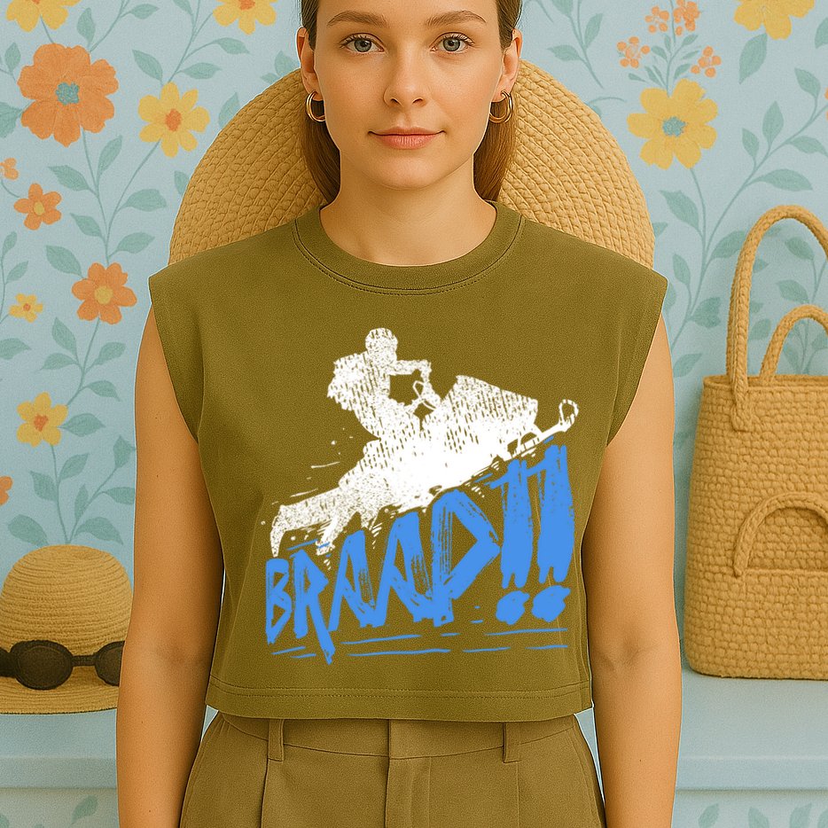 Braap Snowmobiling Gift Cool Snowmobile Driver Gift Garment-Dyed Women's Muscle Tee