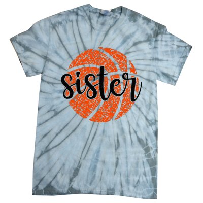 Basketball Sister Girl Distressed Sports Fan Tie-Dye T-Shirt