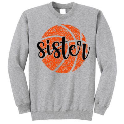 Basketball Sister Girl Distressed Sports Fan Tall Sweatshirt