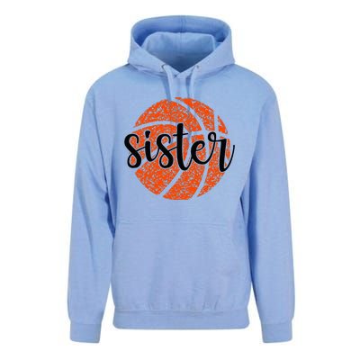 Basketball Sister Girl Distressed Sports Fan Unisex Surf Hoodie