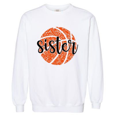 Basketball Sister Girl Distressed Sports Fan Garment-Dyed Sweatshirt