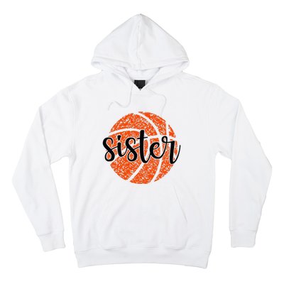 Basketball Sister Girl Distressed Sports Fan Hoodie