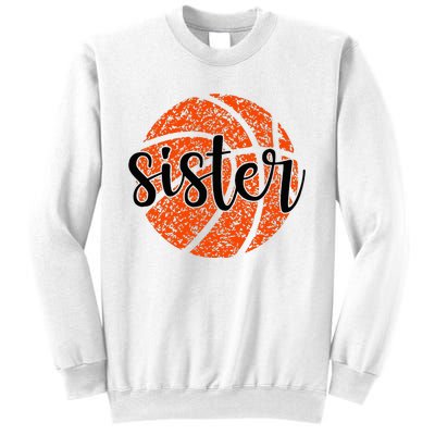 Basketball Sister Girl Distressed Sports Fan Sweatshirt