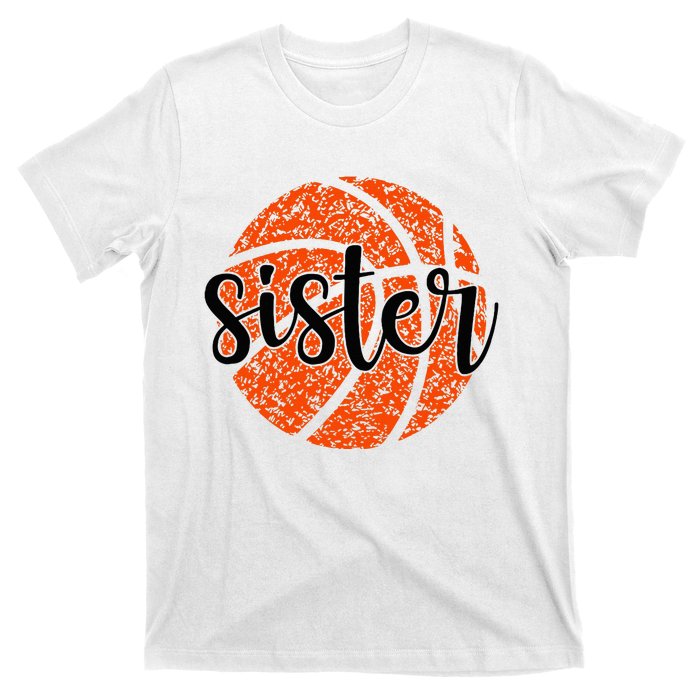 Basketball Sister Girl Distressed Sports Fan T-Shirt