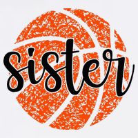 Basketball Sister Girl Distressed Sports Fan Beanie