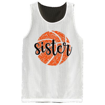 Basketball Sister Girl Distressed Sports Fan Mesh Reversible Basketball Jersey Tank