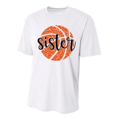 Basketball Sister Girl Distressed Sports Fan Performance Sprint T-Shirt