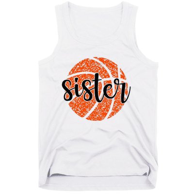 Basketball Sister Girl Distressed Sports Fan Tank Top