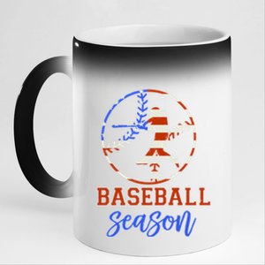 Baseball Season Game Day Vibes Baseball Softball Season Gift 11oz Black Color Changing Mug