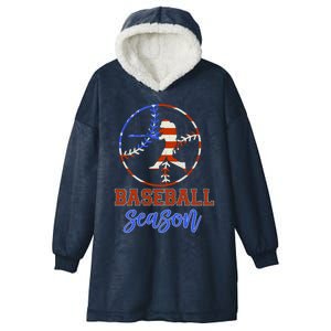 Baseball Season Game Day Vibes Baseball Softball Season Gift Hooded Wearable Blanket