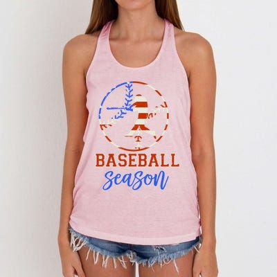 Baseball Season Game Day Vibes Baseball Softball Season Gift Women's Knotted Racerback Tank