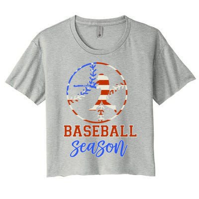 Baseball Season Game Day Vibes Baseball Softball Season Gift Women's Crop Top Tee