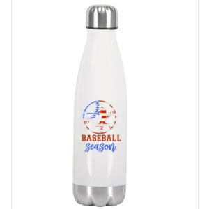 Baseball Season Game Day Vibes Baseball Softball Season Gift Stainless Steel Insulated Water Bottle