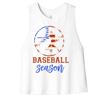 Baseball Season Game Day Vibes Baseball Softball Season Gift Women's Racerback Cropped Tank