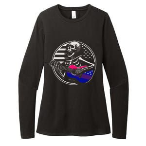 Bisexual Skeleton Guitar Lgbtq+ Pride Womens CVC Long Sleeve Shirt