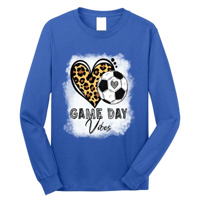 Bleached Soccer Game Day Vibes Soccer Mom Game Day Season Gift Long Sleeve Shirt