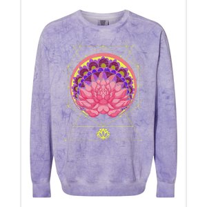 Boho Sacred Geometry Spiritual Yoga Bohemian Lotus Flower Gift Colorblast Crewneck Sweatshirt